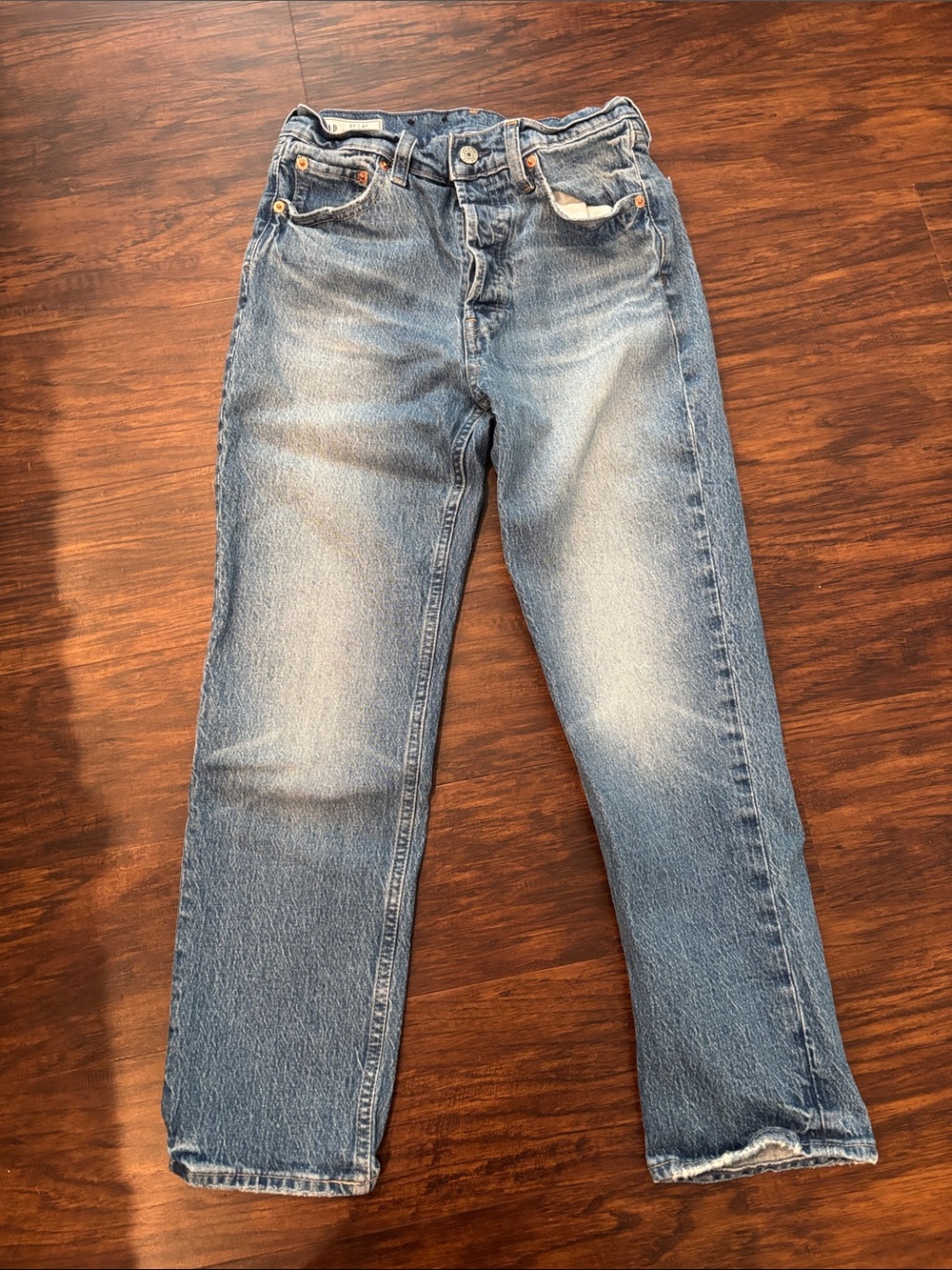 GAP Cheeky Straight High Rise Light Blue Denim Jeans